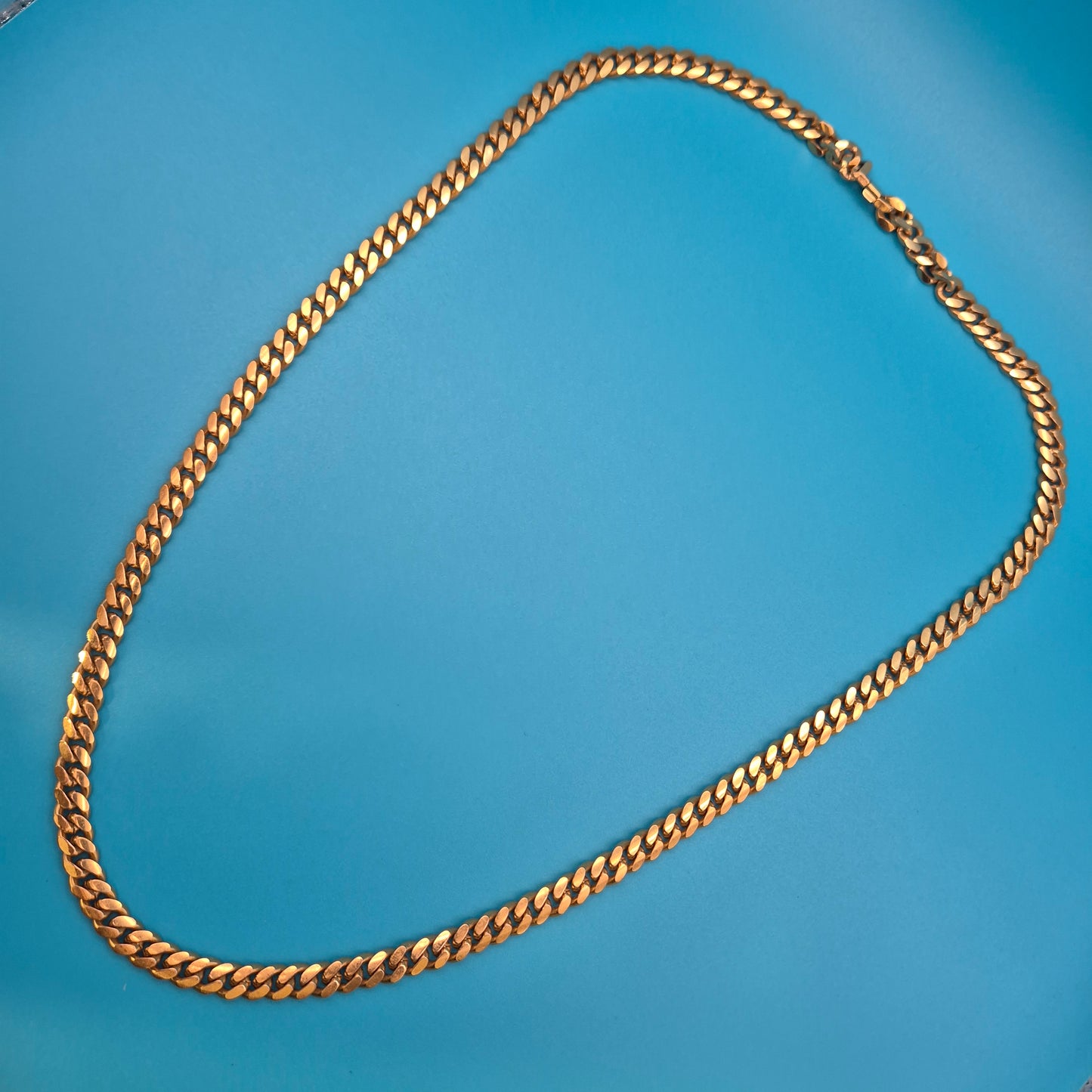 Klassische Panzerkette | Goldfarbene Gliederkette | 38 cm | Vintage Style