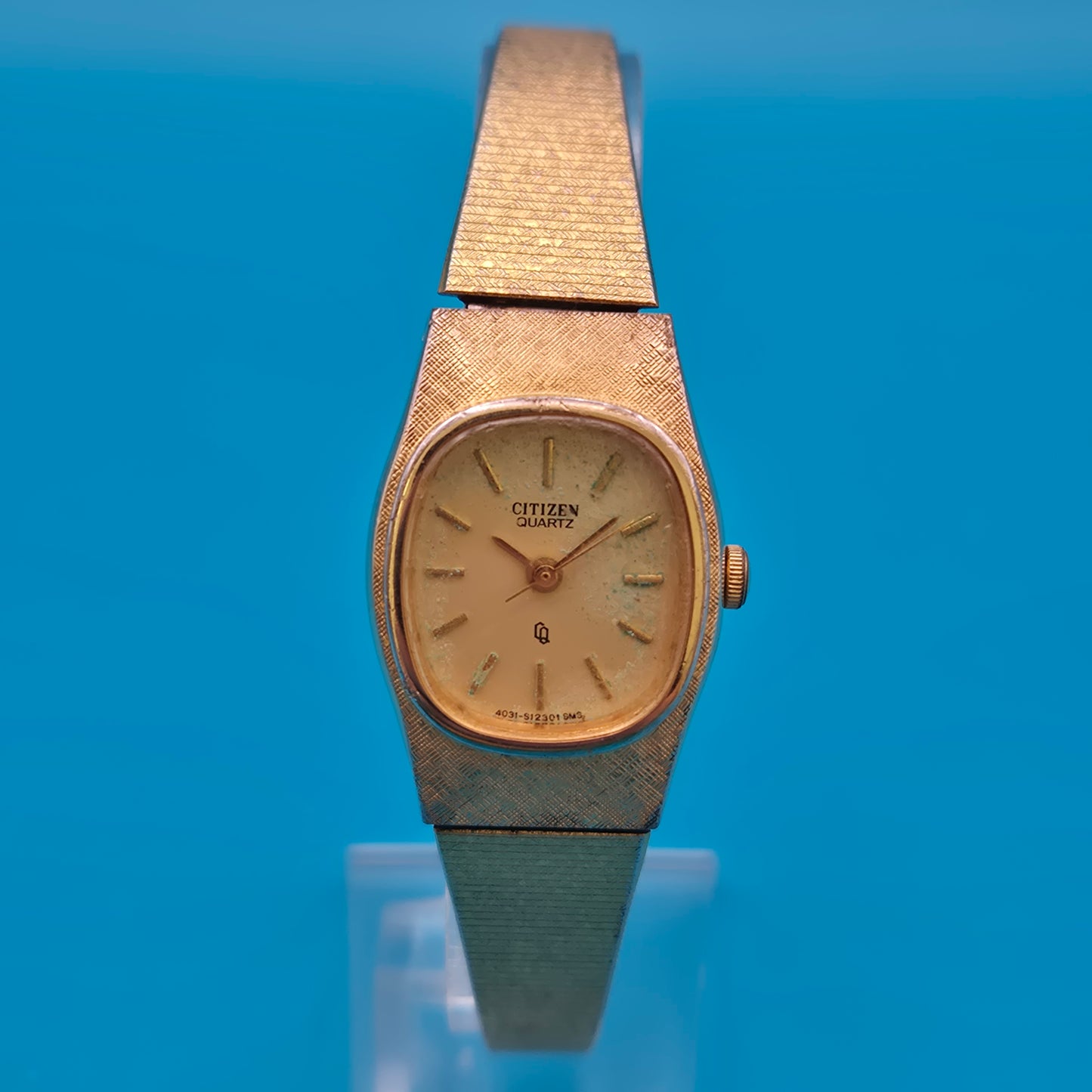 Vintage Citizen Quartz Damenuhr - Goldfarbenes Armband & Strukturiertes Design