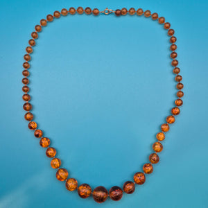 Elegante Vintage Bernstein-Kette mit Farbverlauf – 30 cm
