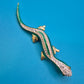 Vintage Emaille Brosche Salamander mit Strass-Verzierung Goldfarben