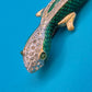 Vintage Emaille Brosche Salamander mit Strass-Verzierung Goldfarben