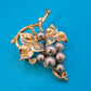 Vintage Weinreben Brosche Gold- & Silberfarben – Elegantes Design – 5 cm