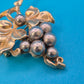 Vintage Weinreben Brosche Gold- & Silberfarben – Elegantes Design – 5 cm