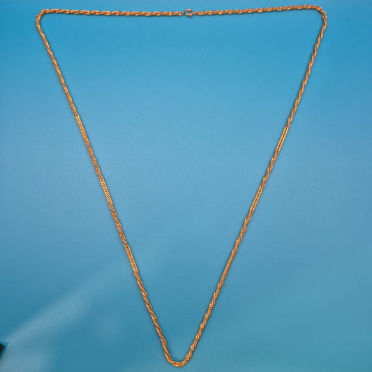 Elegante Vintage Kette gedrehtes Kordel-Design Goldfarben 45 cm