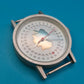 Vintage Armbanduhr mit Kalender-Zifferblatt - Edelstahl - 4 cm Durchmesser