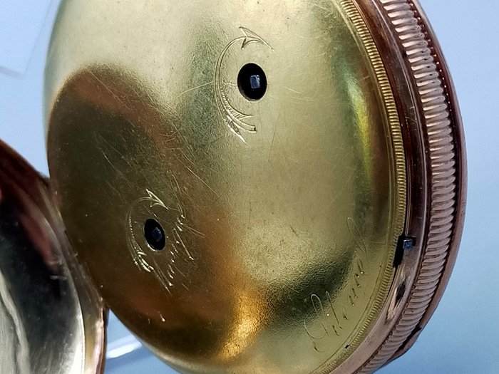 Seltene Antike Spindeltaschenuhr Prunk-Taschenuhr Gold 24K 1949