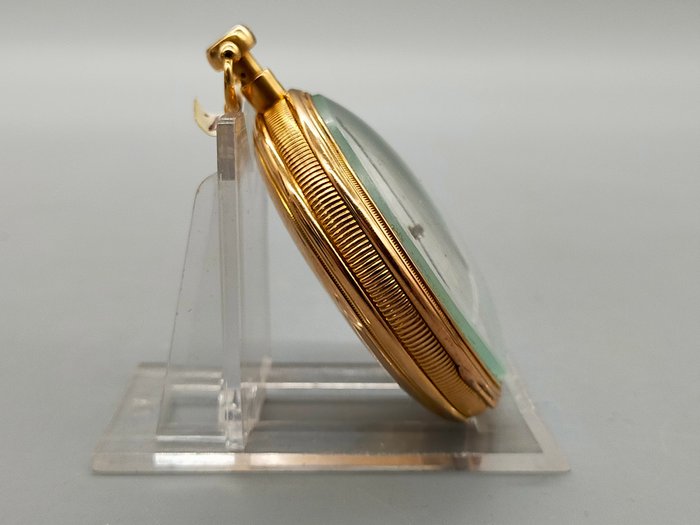 Seltene Antike Spindeltaschenuhr Prunk-Taschenuhr Gold 24K 1949