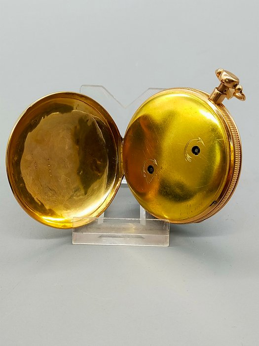 Seltene Antike Spindeltaschenuhr Prunk-Taschenuhr Gold 24K 1949