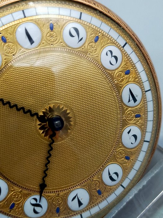 Seltene Antike Spindeltaschenuhr Prunk-Taschenuhr Gold 24K 1949