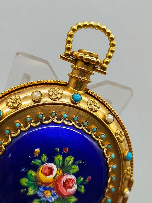 Luxus Seltene Taschenuhr 18K Gold Tascheuhr Adam & Eva 1949