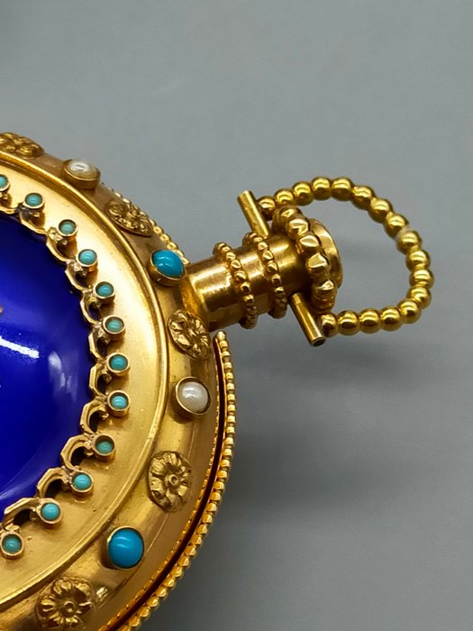 Luxus Seltene Taschenuhr 18K Gold Tascheuhr Adam & Eva 1949