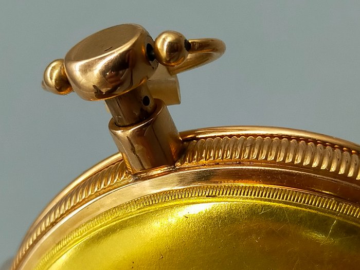 Seltene Antike Spindeltaschenuhr Prunk-Taschenuhr Gold 24K 1949