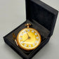 Seltene Antike Spindeltaschenuhr Prunk-Taschenuhr Gold 24K 1949