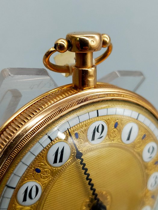 Seltene Antike Spindeltaschenuhr Prunk-Taschenuhr Gold 24K 1949