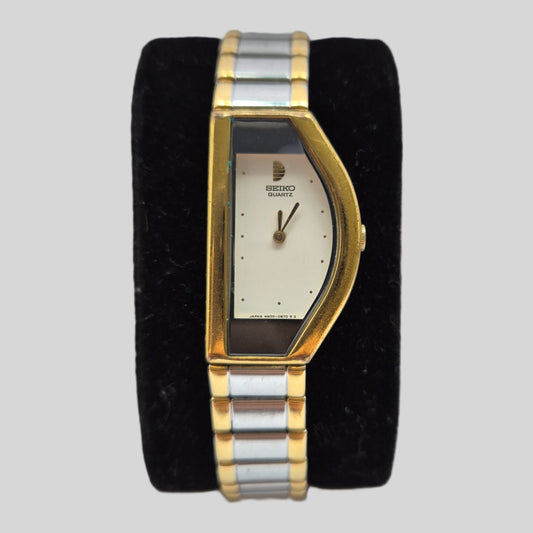 Seiko Damenarmbanduhr – Extravagantes Design mit Bicolor-Look