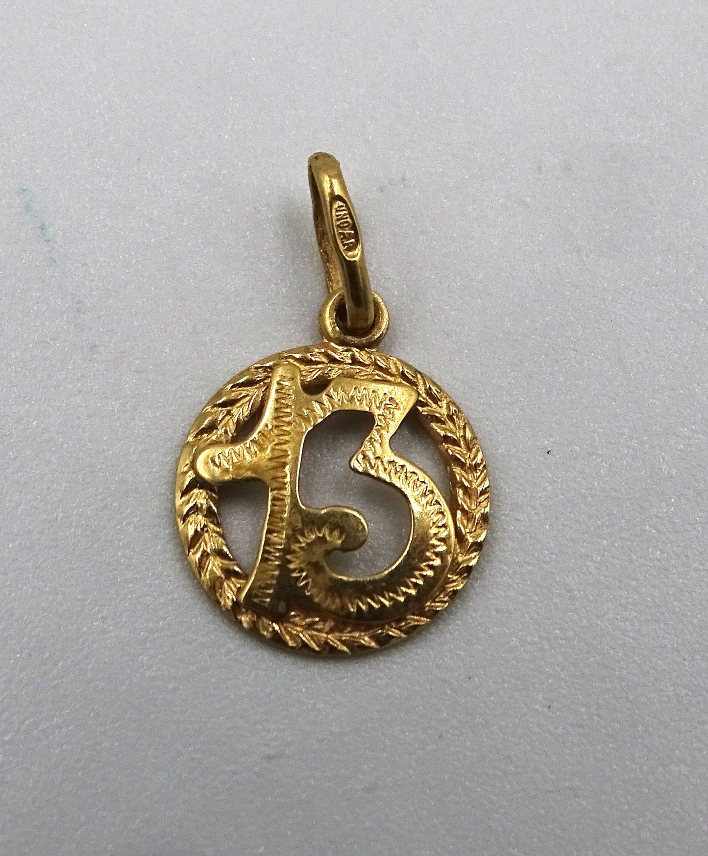 Italienischer 18K Nr. 13 Glücksbringer - Vintage Love Token Anhänger