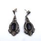 Exquisite Silber ART DECO Ohrringe mit Onyx