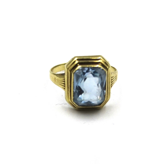 attraktiver Ring mit blauen Steinen aus 333 Gold (8K), Größe 52