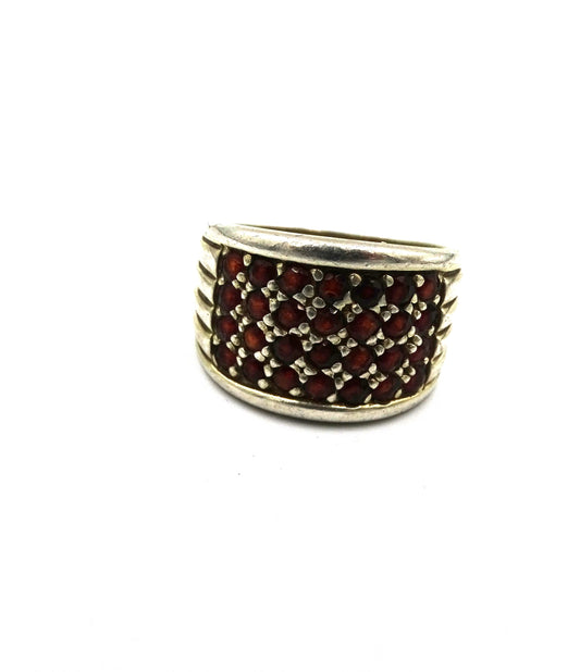 Vintage Granat Ring aus 925er Silber - Größe 67