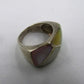 Vintage Perlmutt Mosaik Band Ring aus 925 Sterling Silber – Größe 52