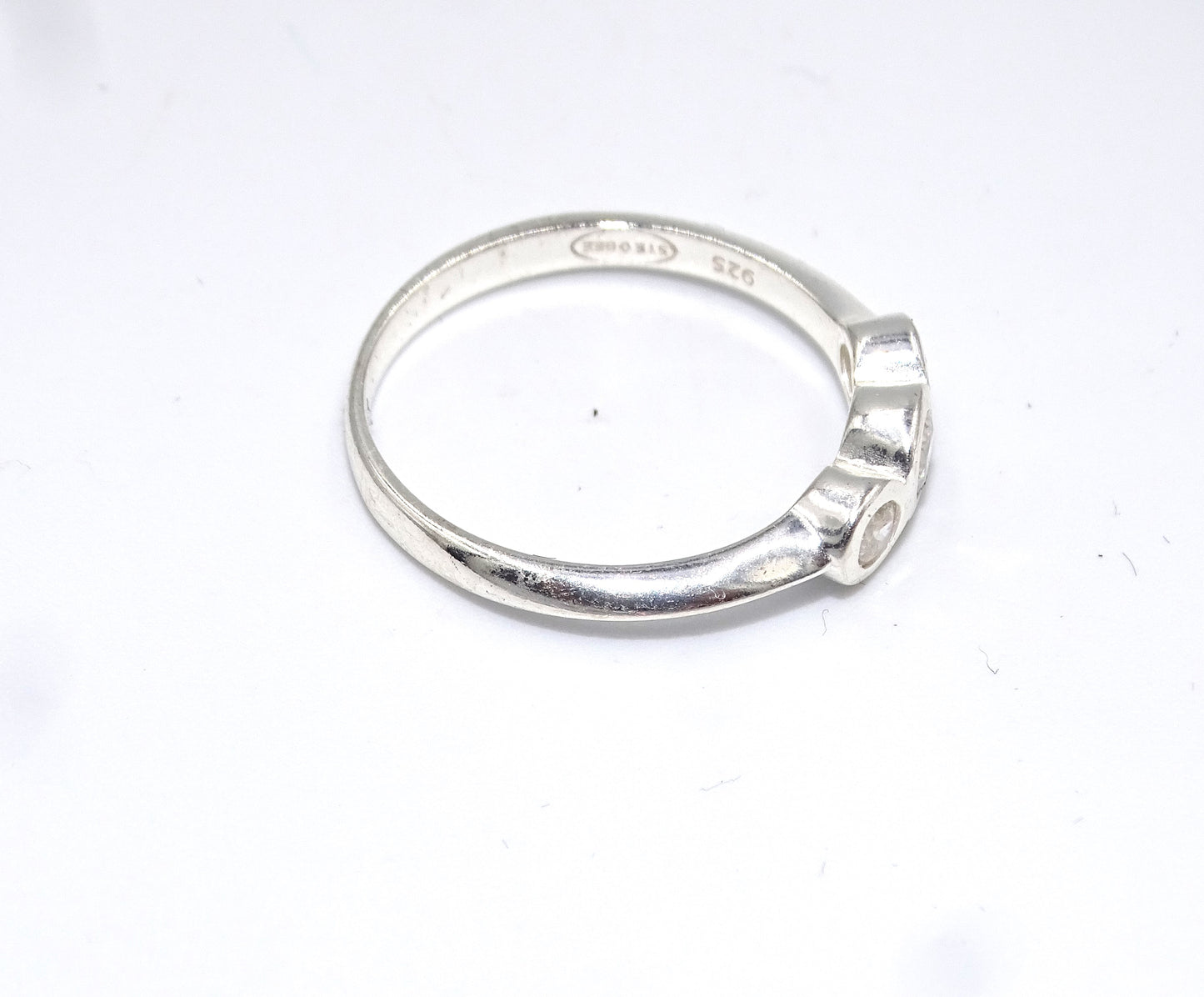 Vintage STE BEE Zirkonia Sterling Silber Ring, Größe 55