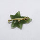 Brosche Blatt Jade Gold 14K