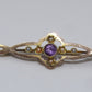 Antike Jugendstil  Gold Brosche mit Amethyst und Perlen