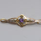 Antike Jugendstil  Gold Brosche mit Amethyst und Perlen