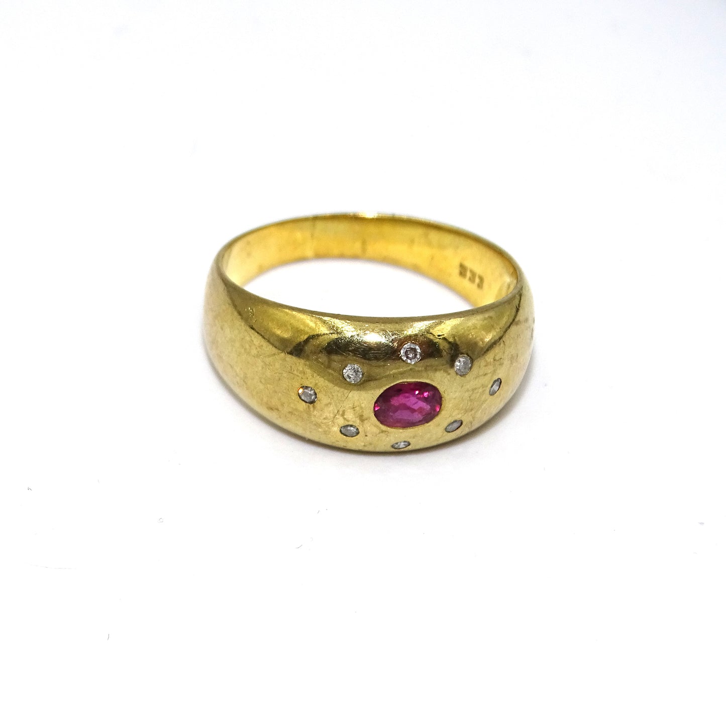 Rubin Ring in 333er (8 Karat) Gelbgold – Größe 53