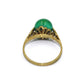 Antiker Ring aus 333er Gelbgold mit grünen Steinen – Größe 51