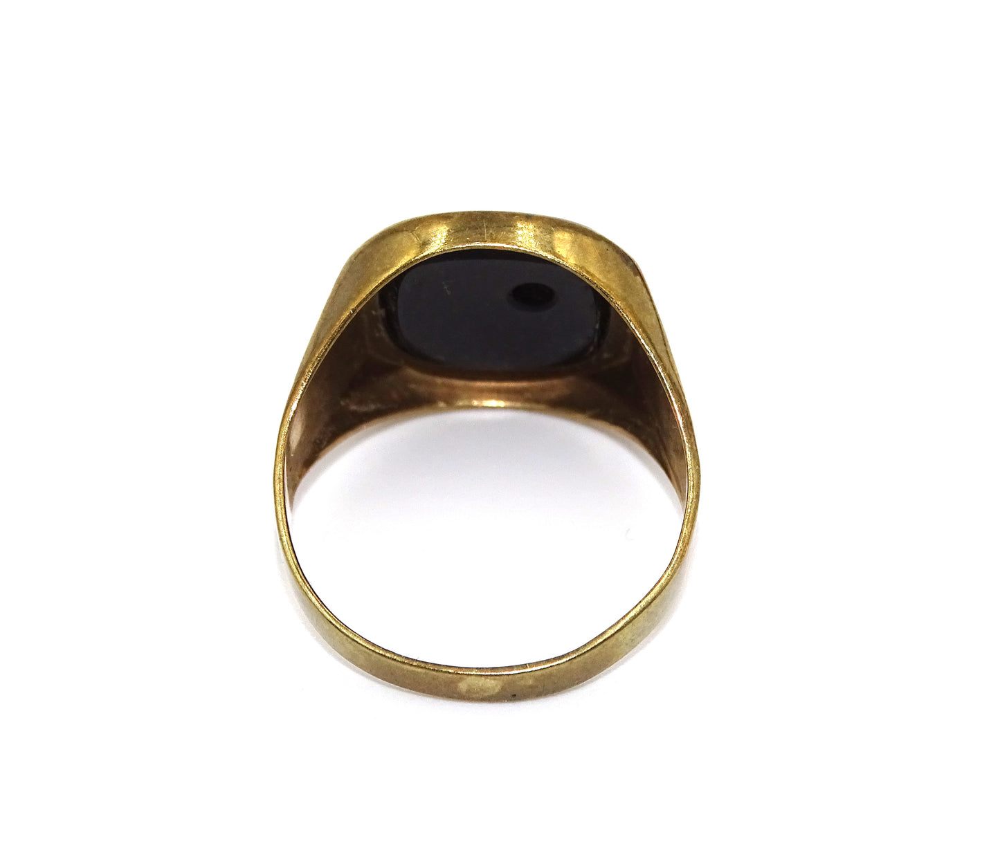 Herrenring mit Onyx und Zirkonia - Gelbgold, Größe 59