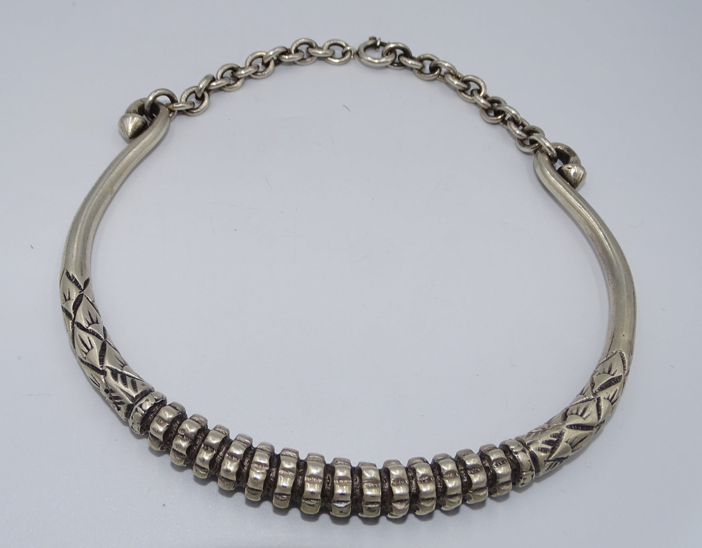 Vintage Antik Ethnische Tribal Alt 925 Silber Halskette aus Rajasthan