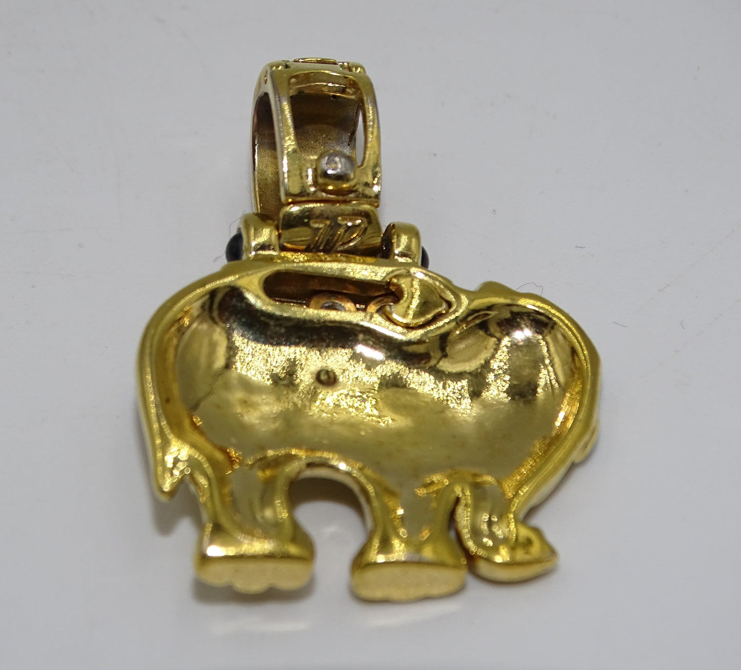 Goldener Elefant Anhänger aus Metall - JP gestempelt