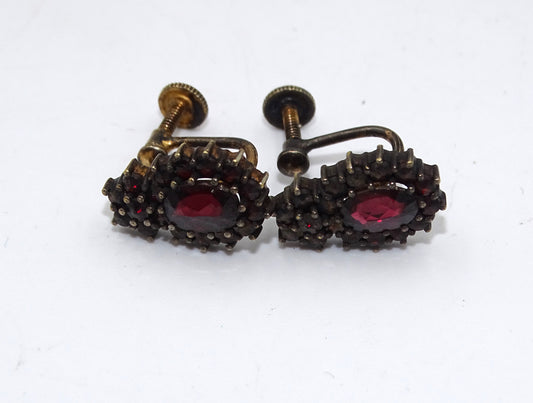 Antike Ohrringe, 900er Silber Vergoldet