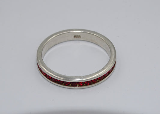 Luxusdesign Silberring 925 mit roten Steinen - Vintage, Größe 65
