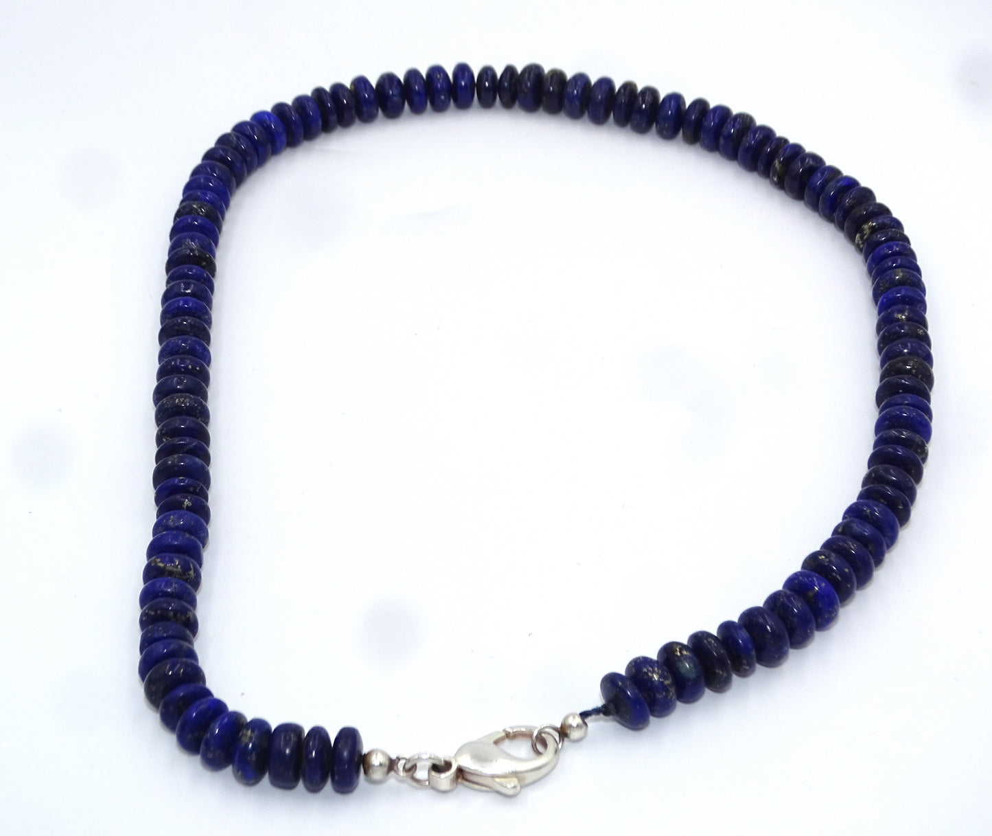 Elegante Vintage Lapislazuli-Kette mit 925 Silberverschluss – ca. 44 cm