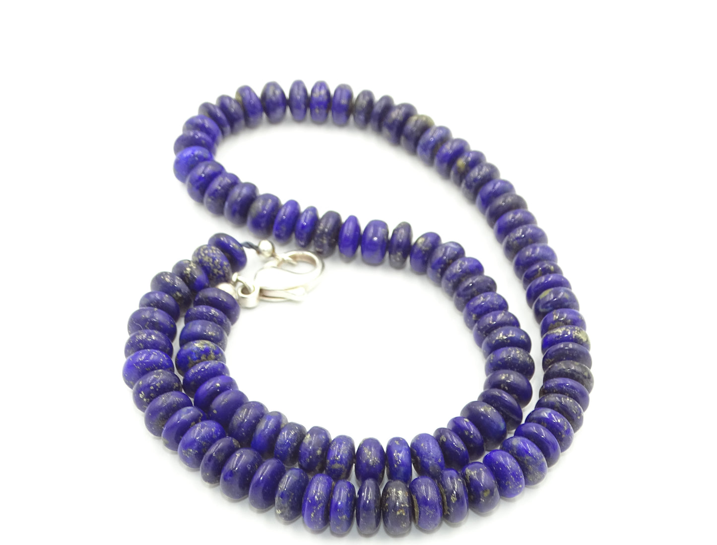 Elegante Vintage Lapislazuli-Kette mit 925 Silberverschluss – ca. 44 cm