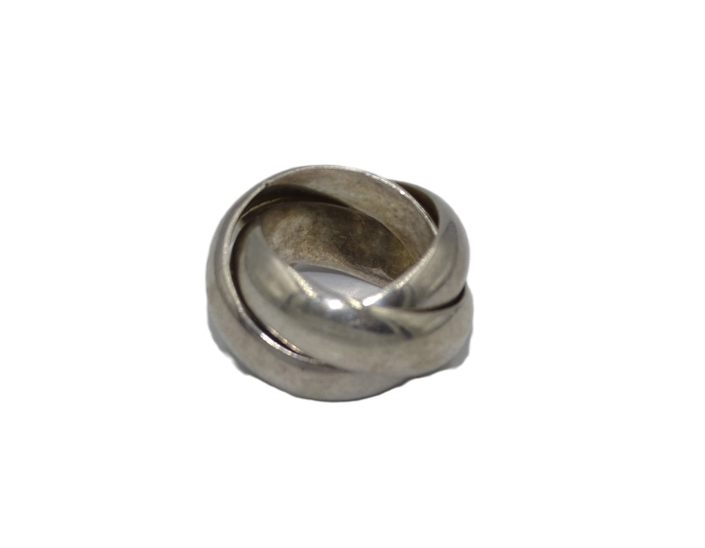 Massiver Trinity-Ring aus 925 Sterling Silber - Echte Handarbeit, Größe 55