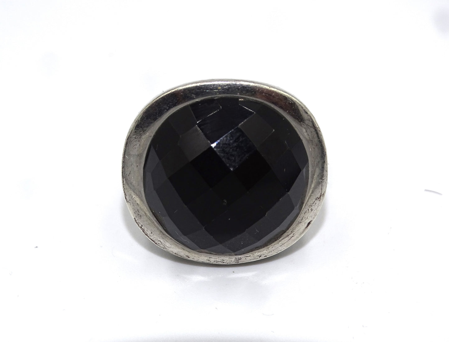 Hochwertiger Onyx Silber 925 Ring, Größe 53