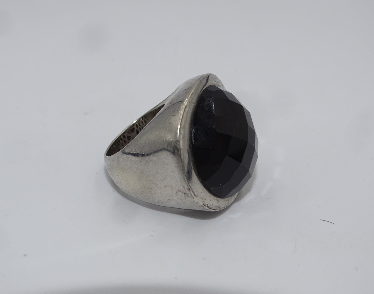 Hochwertiger Onyx Silber 925 Ring, Größe 53