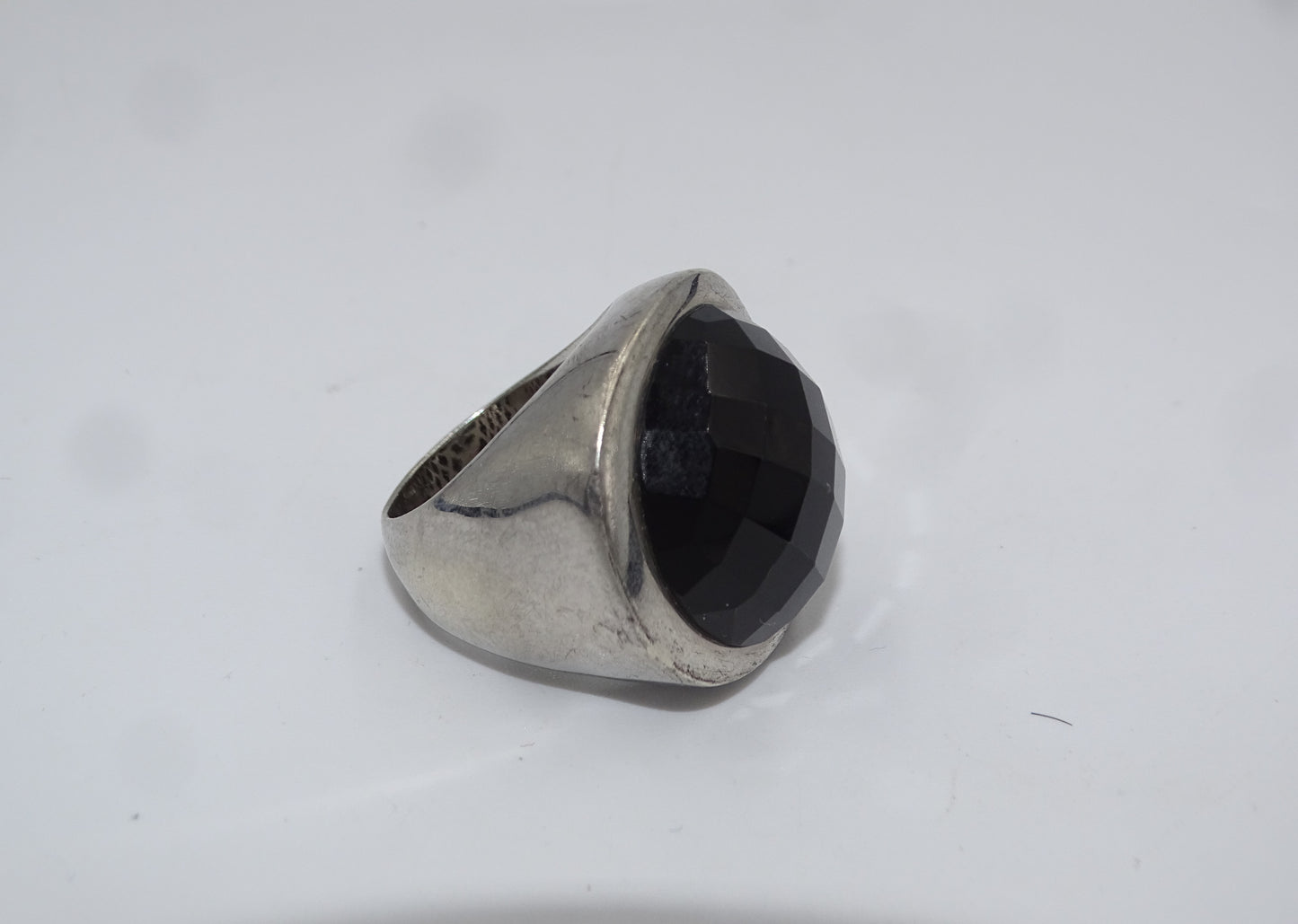 Hochwertiger Onyx Silber 925 Ring, Größe 53