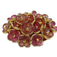 Vintage Rosa Blumen Brosche im Goldton - Eleganter Schmuck mit floralen Akzenten