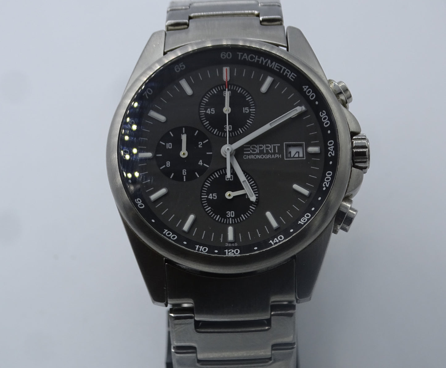 Chronograph Esprit – Schwarzes Ziffernblatt &amp; Silberfarbenes Edelstahlgehäuse