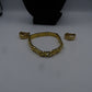 Goldene Damen Edelstahl-Set: Halskette, Armband und Ohrenclips