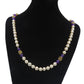 Perlenkette mit Amethyst und vergoldetem Silberverschluss
