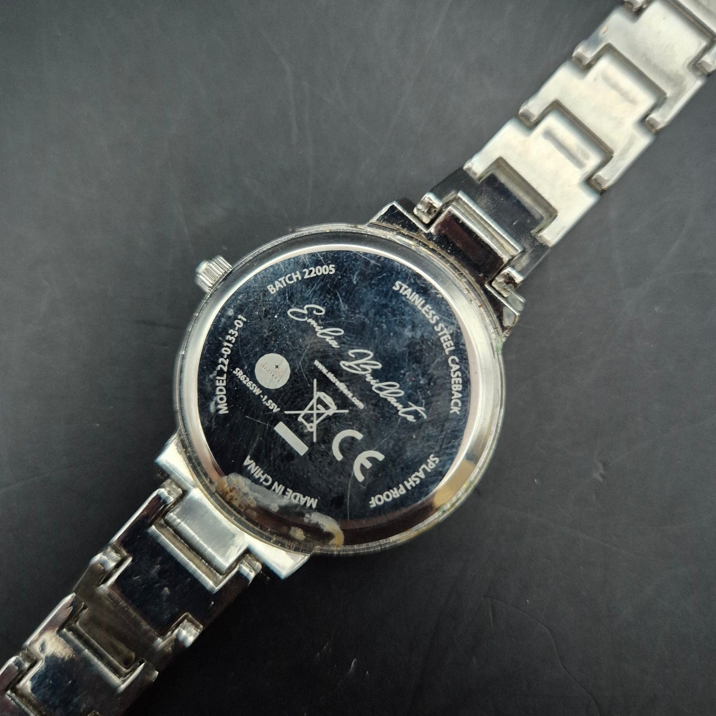 Emilia Brillante Damen-Armbanduhr | Lila Zifferblatt | Strass-Lünette & Metallarmband - Bild 3