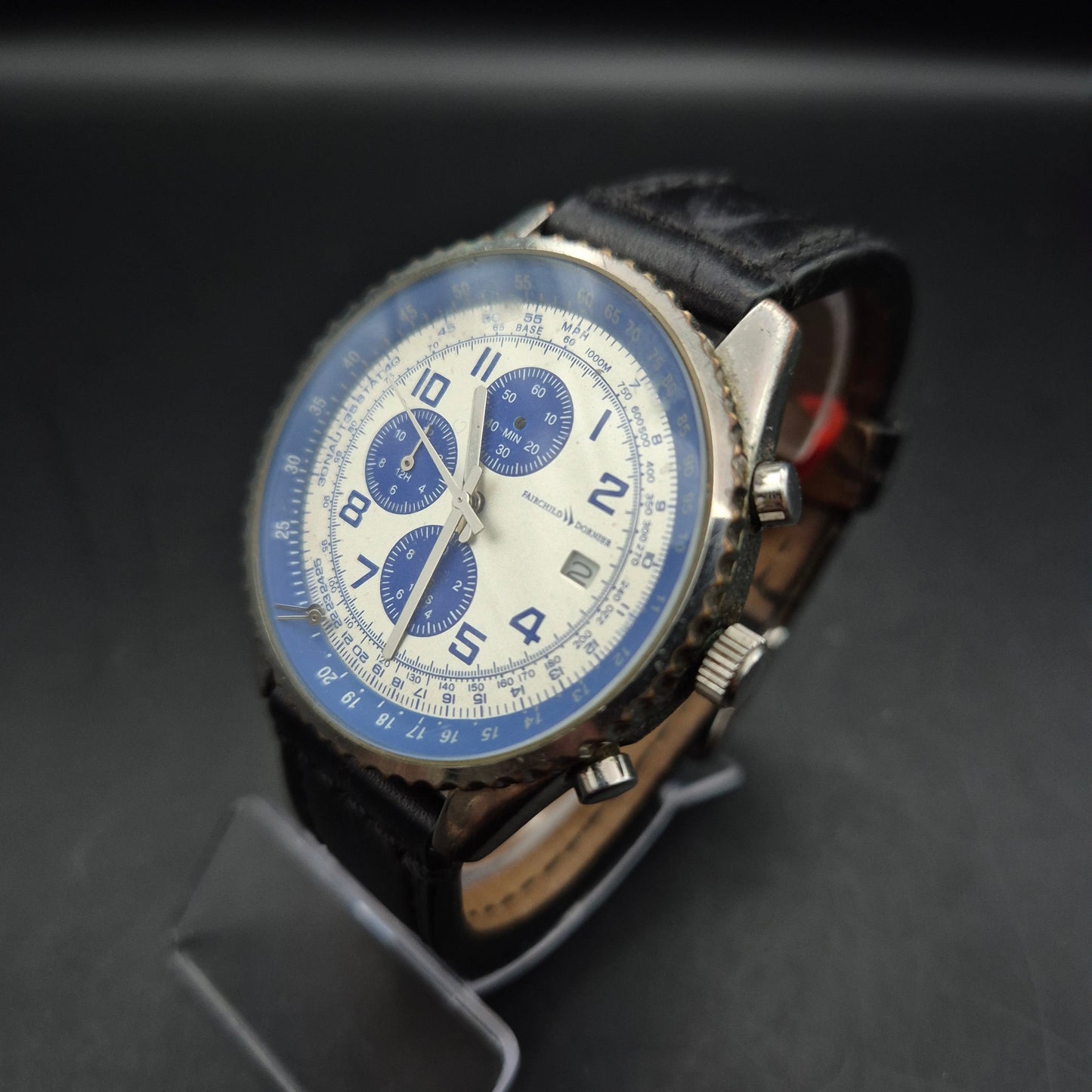 Fairchild Dornier Chronograph Pilotenuhr, Blau/Silber (DEFEKT) - Bild 7