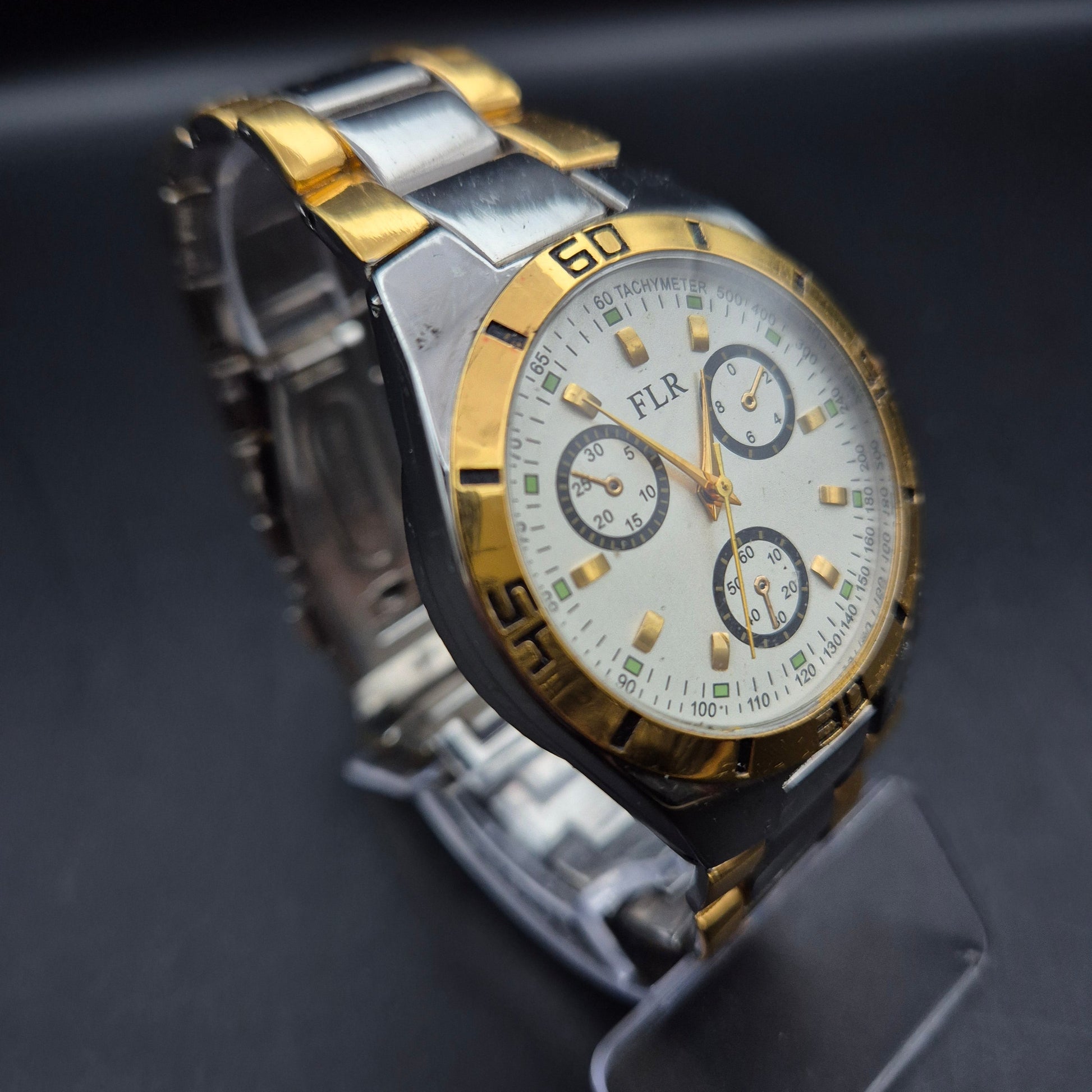 FLR Herrenuhr Chrono-Look | Quarz, Gold/Silber | DEFEKT: Faux-Chronograph - Bild 7