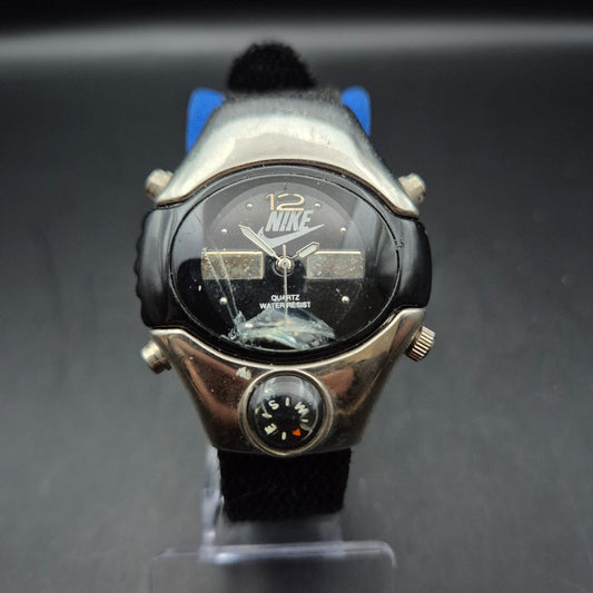 Vintage NIKE Ana-Digi Sportuhr mit Kompass | Quartz Water Resist