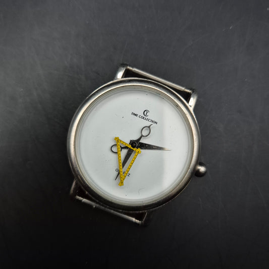 TIME COLLECTION Quarzuhr mit Schere & Maßband Zeigern – Novelty Uhr